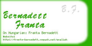 bernadett franta business card